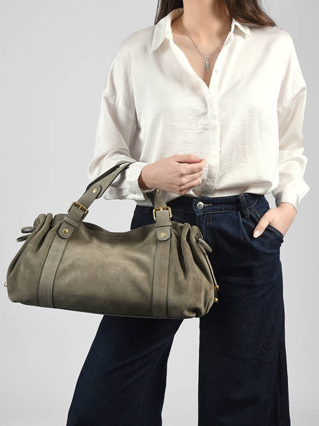 Schoudertas Folk Leder Gerard darel Groen folk DDS01407 ander zicht 1