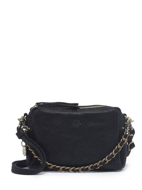 Cross Body Tas Vintage Leder Mila louise Zwart vintage 23673XSX