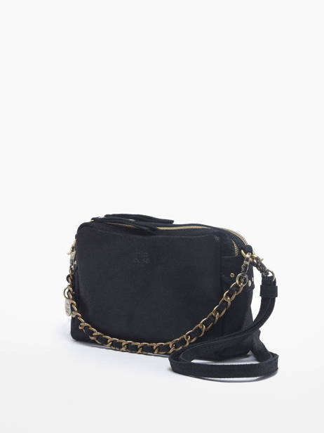 Cross Body Tas Vintage Leder Mila louise Zwart vintage 23673XSX ander zicht 2