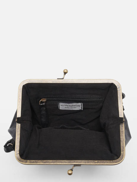 Cross Body Tas Heritage Leder Biba Zwart heritage BT22 ander zicht 3
